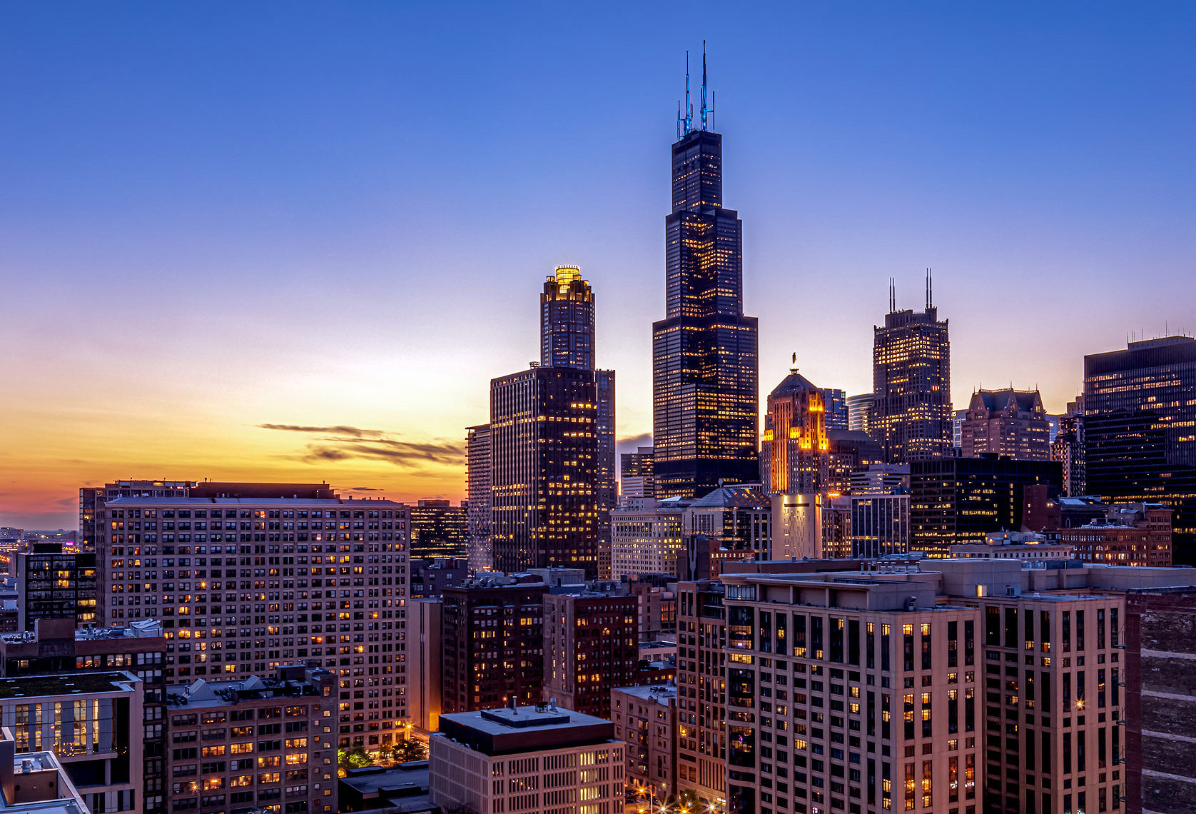 Chicago, Illinois, USA - Chicago skyline & Sears Tower