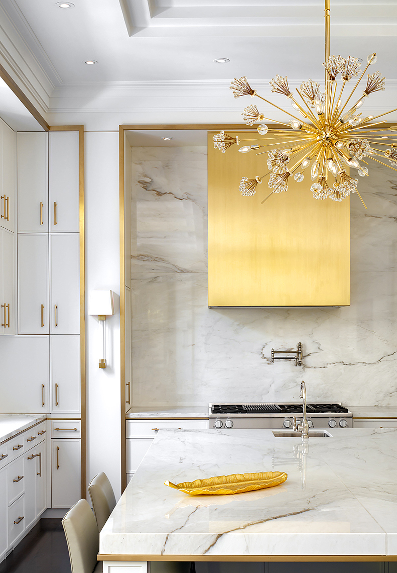 Gold and White Kitchen. Toronto Interior Photographer