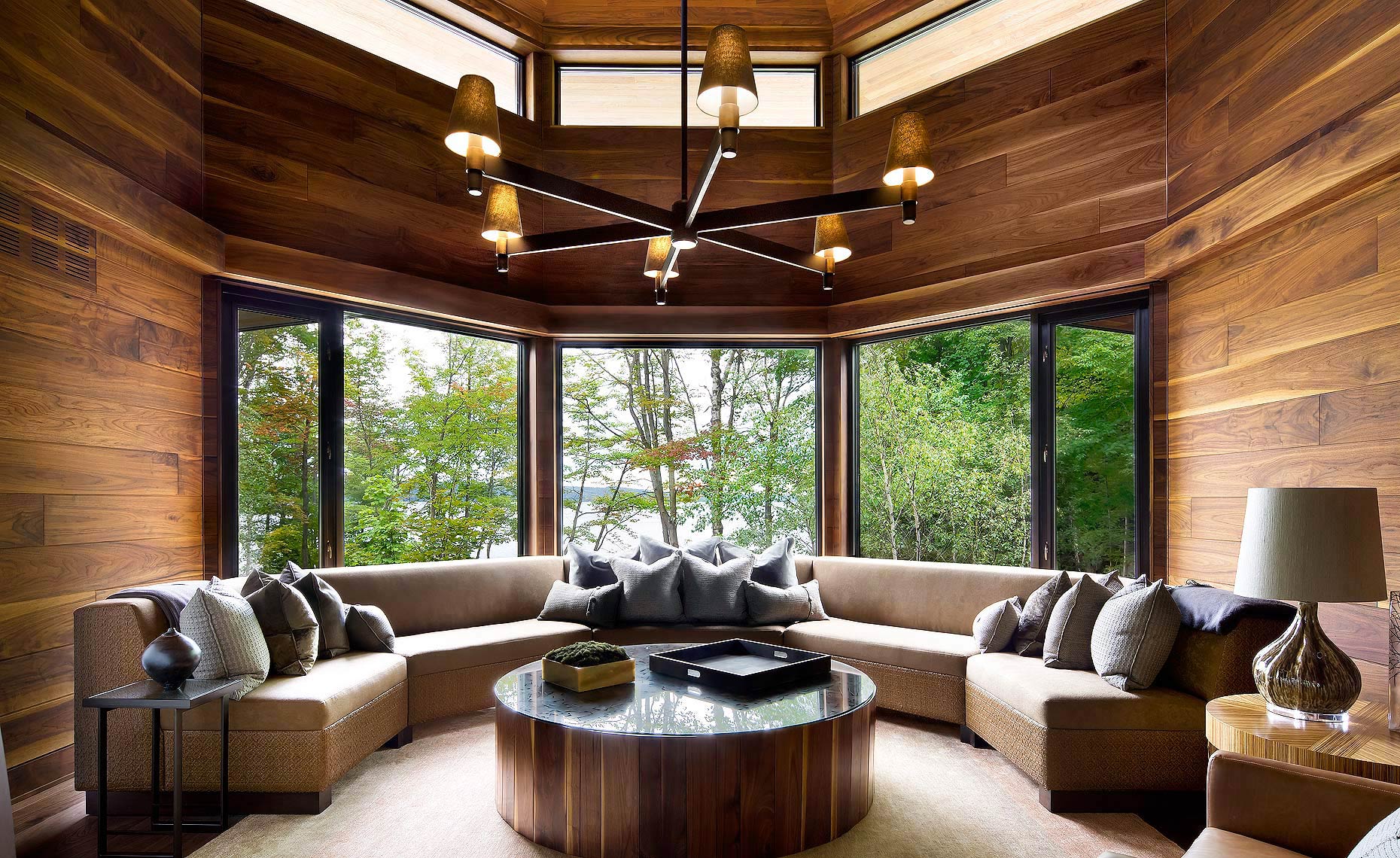Luxury Muskoka Family Room by Lori Morris Design