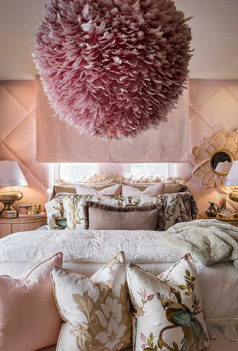 Lori Morris Pink Feminine Luxury Residential Bedroom