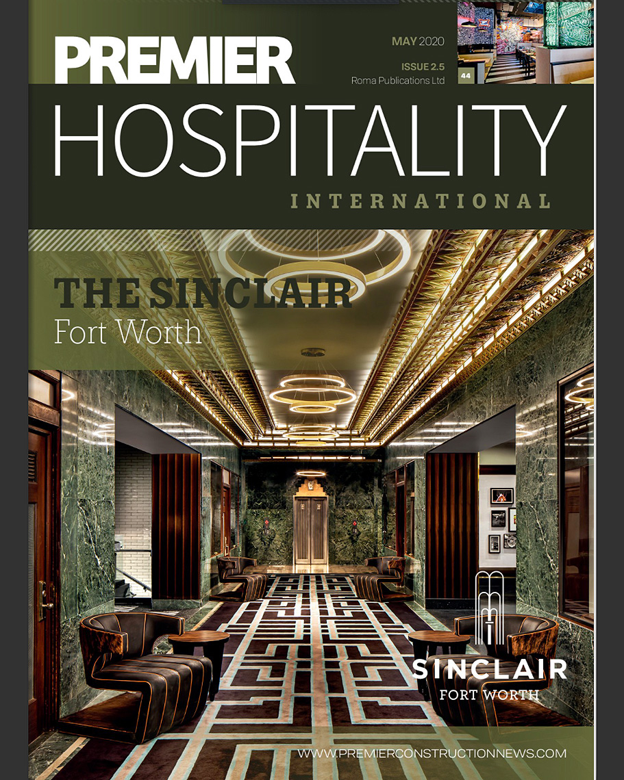Premiere Hospitality Magazine - Cover. The Sinclair Hotel, Fort Worth