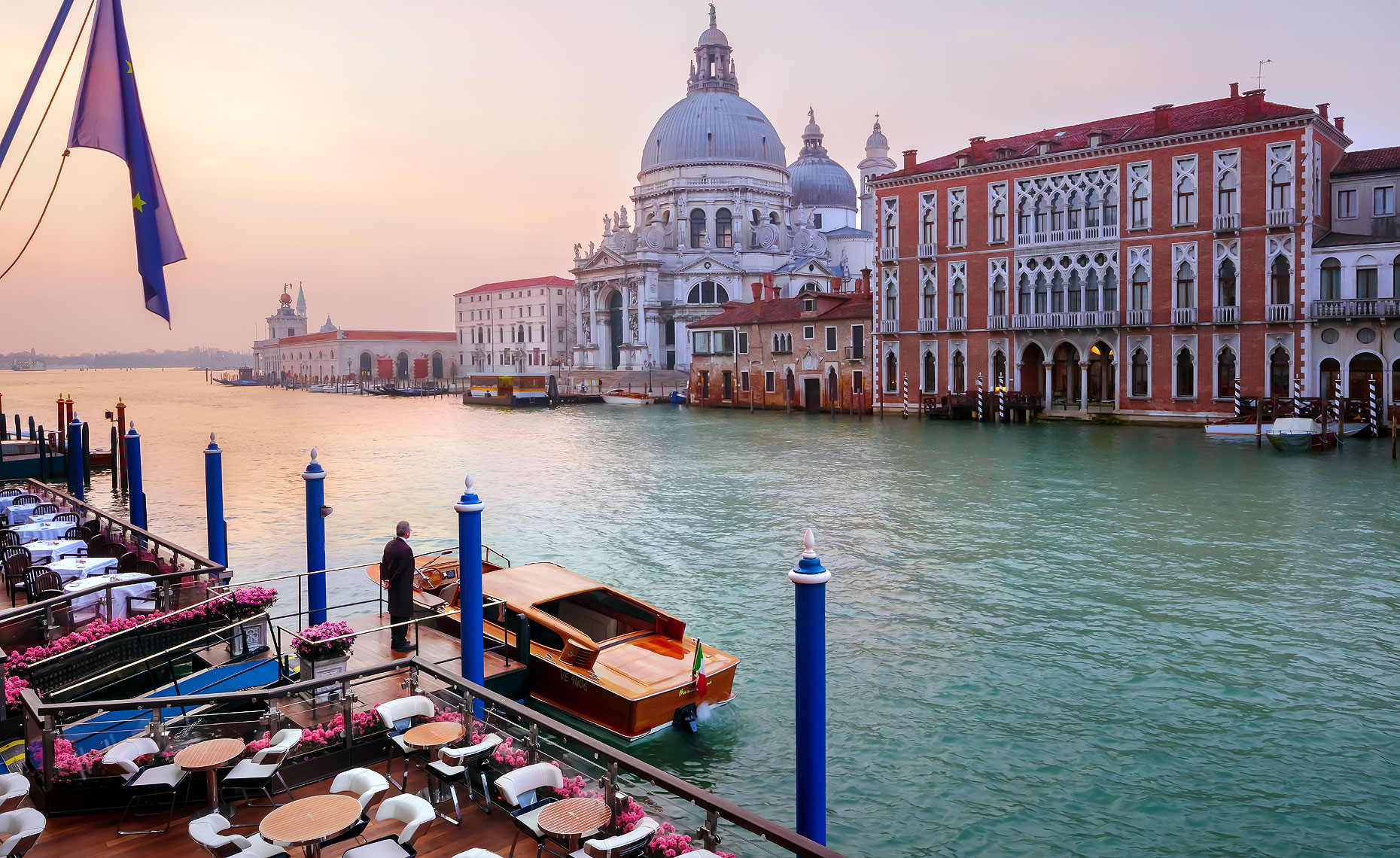 Venice, Italy-  Grand Canal & Santa Maria Della Salute Cathedral